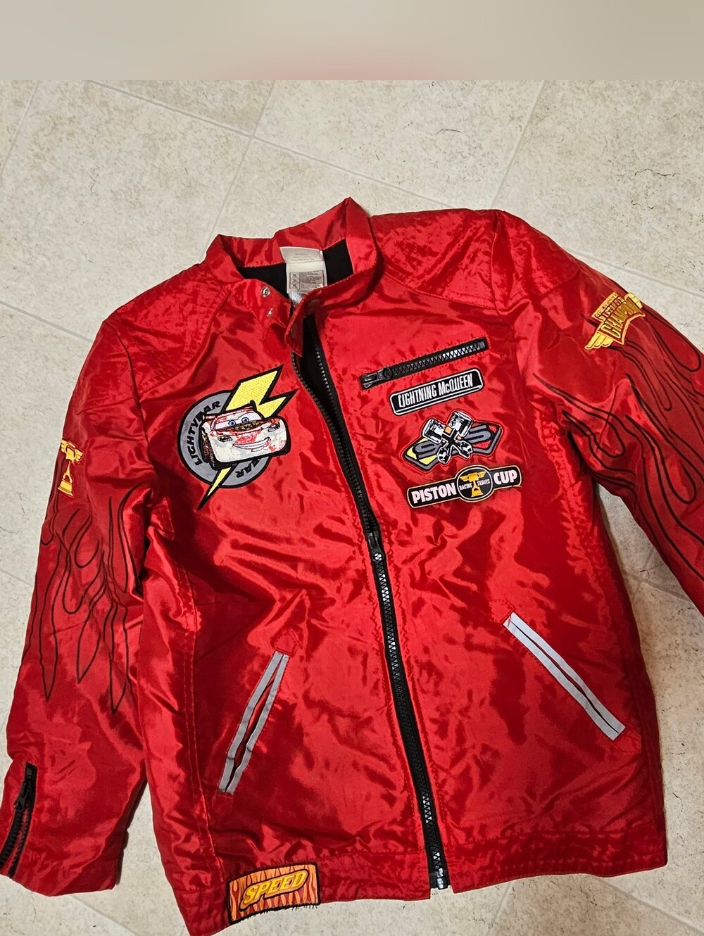 Disney Store Cars Lightning McQueen Red Racing Jacket Windbreaker Boys Size 7/8